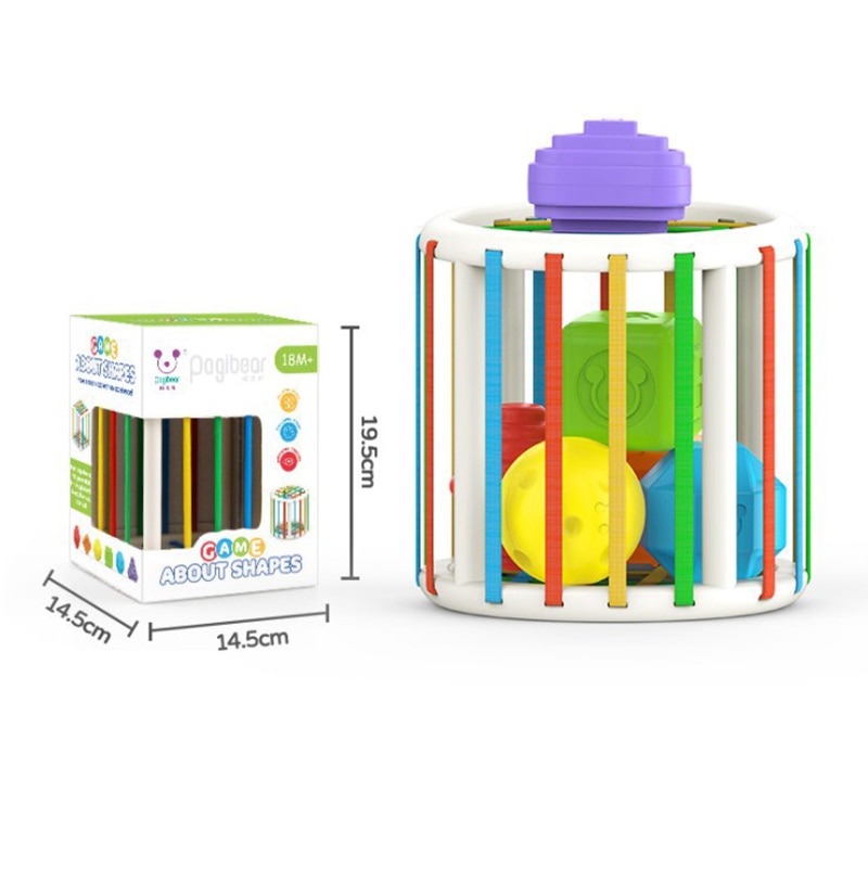 Montessori Shape Sorting Blocks Learning Toys - Plumpoppies